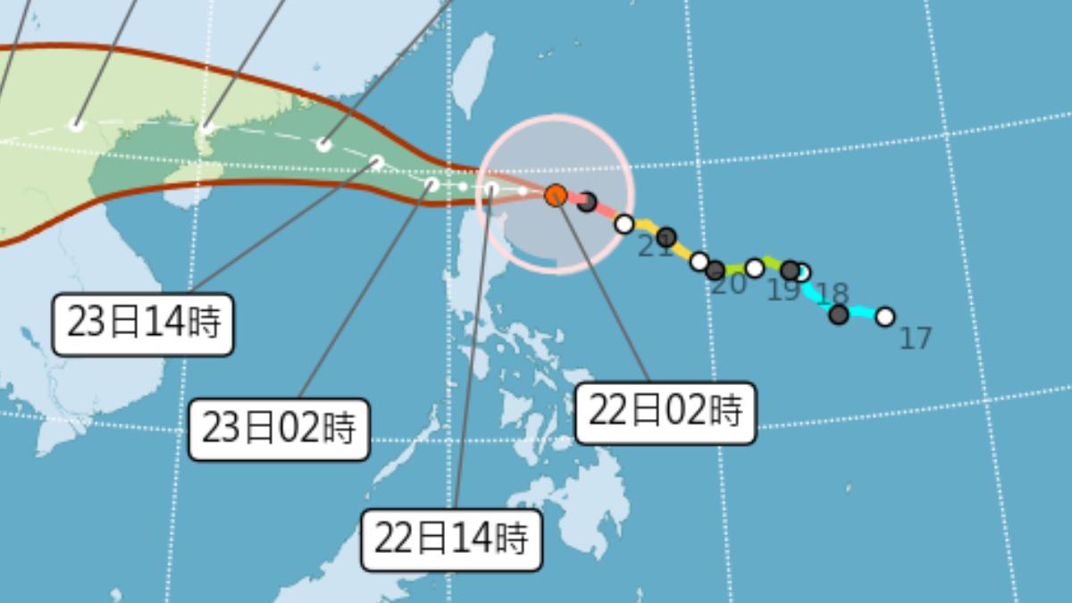 氣象署表示,颱風樺加沙的環境適合發展,過去3小時再度增強,近中心最大風速達到每秒58公尺,預計未來6到12小時內還有增強可能。(圖/中央氣象署) 氣象署表示,颱風樺加沙的環境適合發展,過去3小時再度增強,近中心最大風速達到每秒58公尺,預計未來6到12小時內還有增強可能。(圖/中央氣象署)